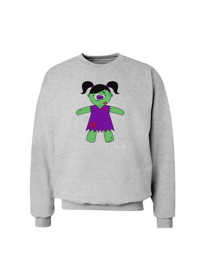 Zombie Girl Halloween Sweatshirt-Sweatshirts-TooLoud-AshGray-Small-Davson Sales