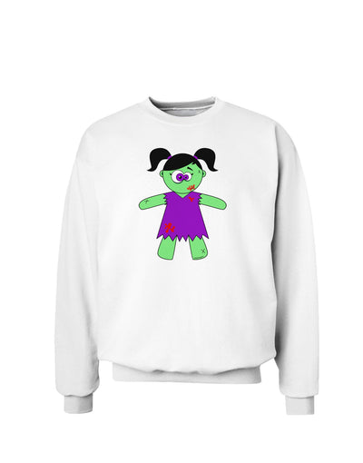 Zombie Girl Halloween Sweatshirt-Sweatshirts-TooLoud-White-Small-Davson Sales