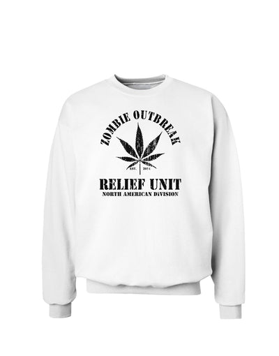 Zombie Outbreak Relief Unit - Marijuana Sweatshirt-Sweatshirts-TooLoud-White-Small-Davson Sales