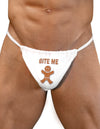 Funny Sexy and Romantic G-String Underwear for Men - Choose Your Design-TooLoud-Bite Me Gingerbread Man-Small/Medium-Davson Sales