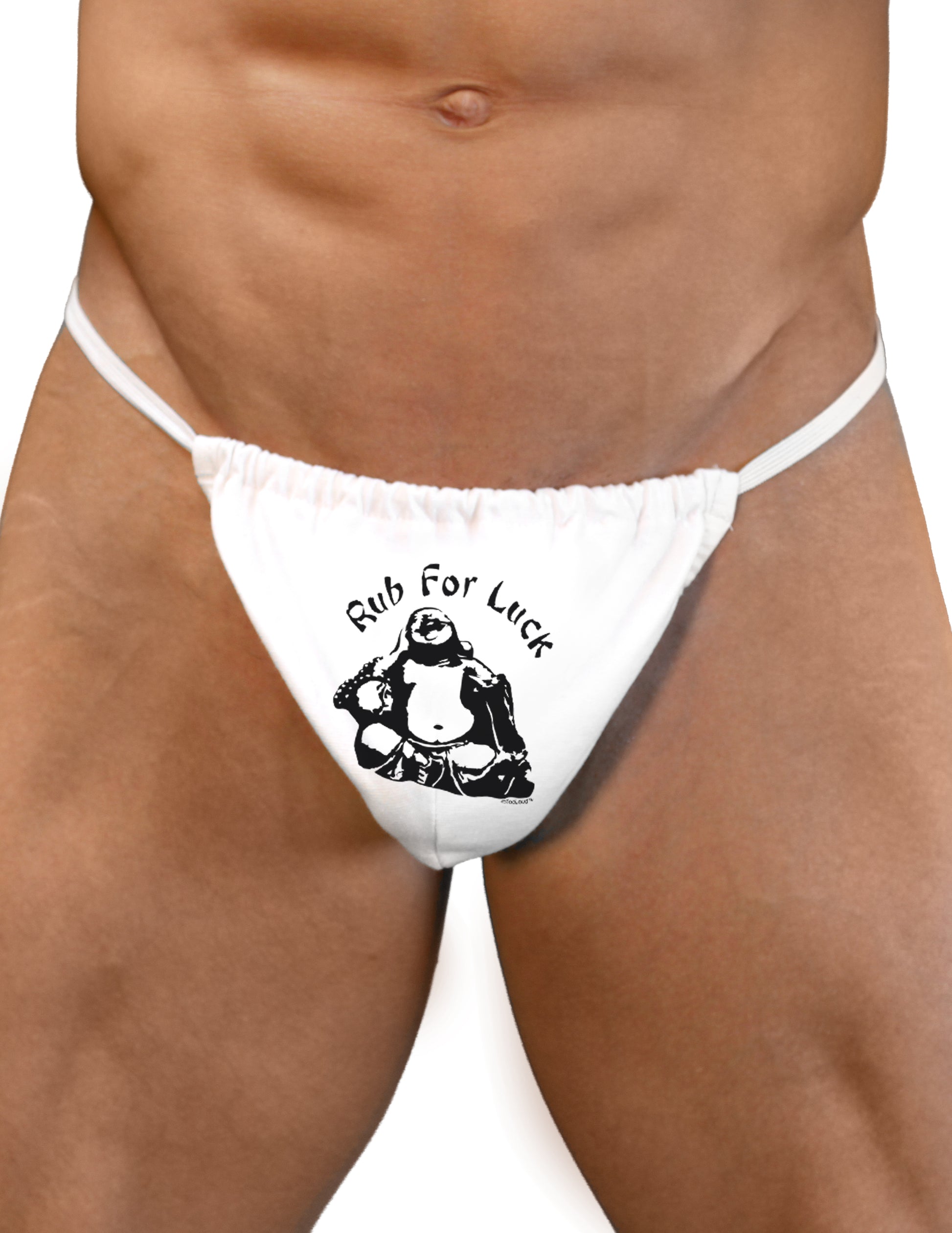 Rub For Luck Buddha Mens Sexy G-String Underwear-TooLoud-White-Small/Medium-Davson Sales