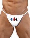 Eye Heart U Mens Sexy G-String Underwear-TooLoud-White-Small/Medium-Davson Sales