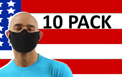 Daily Face Cover Lightweight Fabric Facecover - 10 PACK-face mask-AnyMask.com-Black-10-Mask-Davson Sales