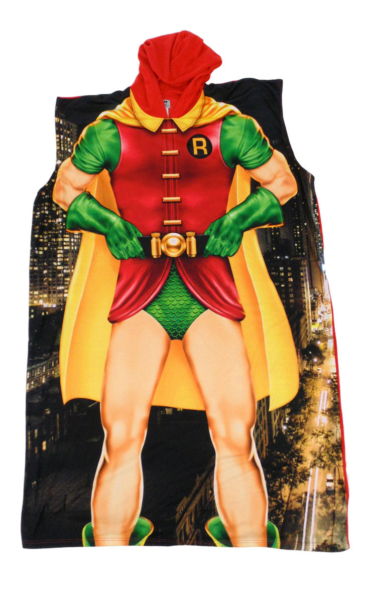 Dynamic Duo Batman and Robin Poncho Costume/Lounge wear Set-bathrobe-DC Comics-One-Size-Davson Sales