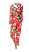 Elf Onesie Holiday Ladies Zip Pajama-Briefly Stated-Red-Small-Davson Sales