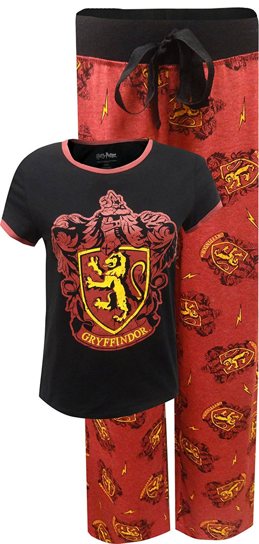 Harry Potter Women's Team Gryffindor 2-Piece Pajama Set-Pajamas-Harry Potter-Small-Black-Davson Sales