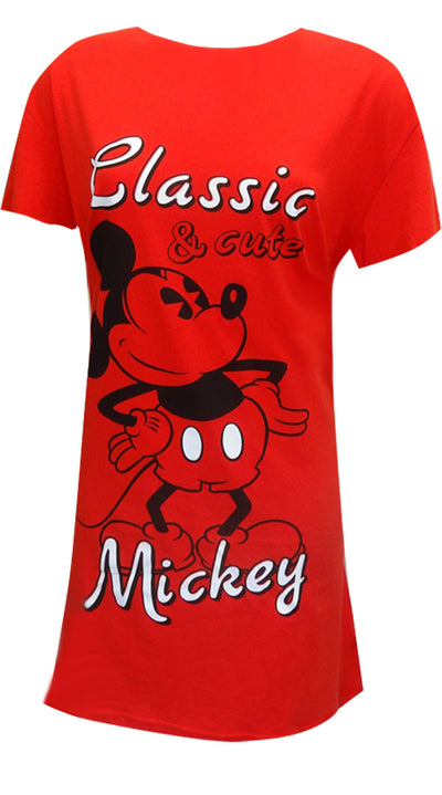 Disney's Mickey Mouse Classic Women's Night Shirt P-Night Shirt-Briefly Stated-Red-One-Size-Davson Sales