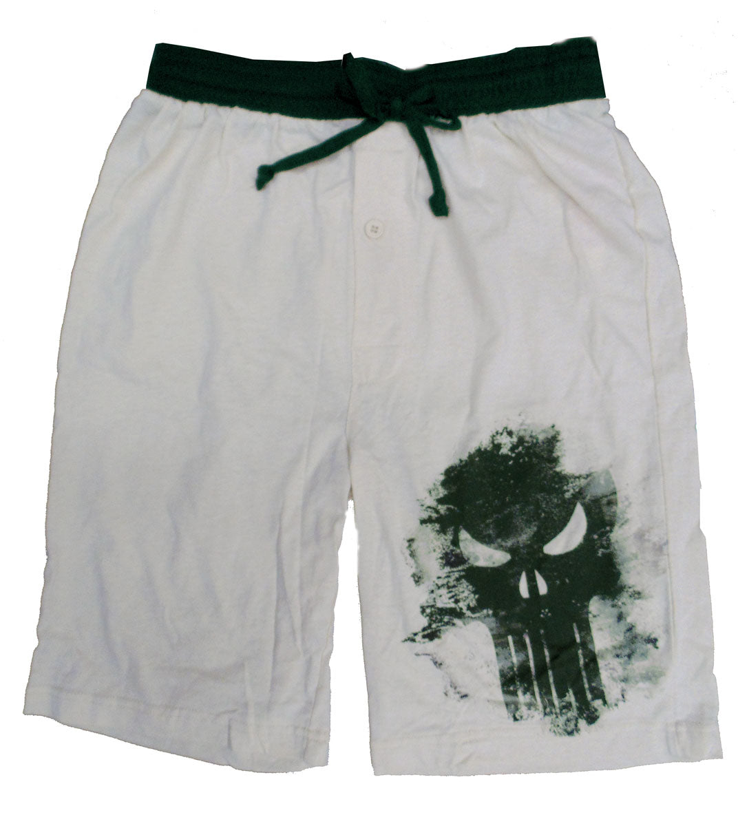 Marvel Punisher Skull Lounge Short for Men -Closeout-Lounge Shorts-Marvel-Small-Cream-Khaki-Davson Sales
