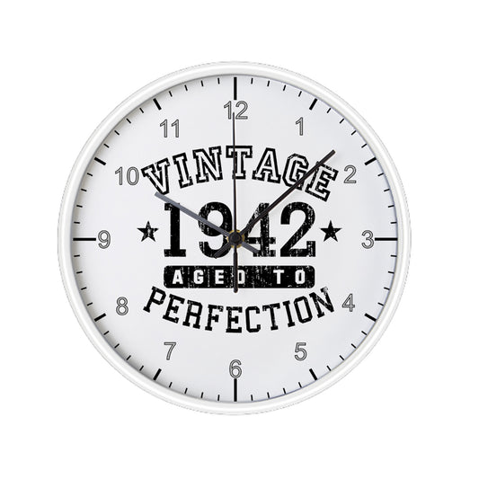 Personalized Vintage Birth Year Distressed 10 InchRound Wall Clock with Numbers by TooLoud-Wall Clock-TooLoud-White-Davson Sales
