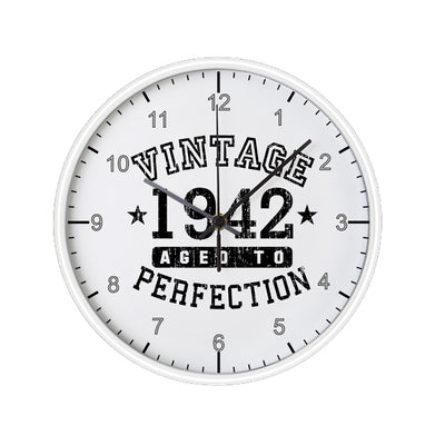 Personalized Vintage Birth Year Distressed 10 InchRound Wall Clock with Numbers by TooLoud