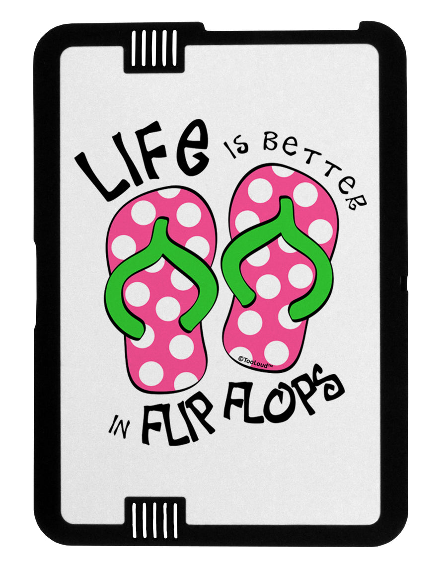 Life is Better in Flip Flops - Pink and Green Black Jazz Kindle Fire HD Cover by TooLoud-TooLoud-Black-White-Davson Sales
