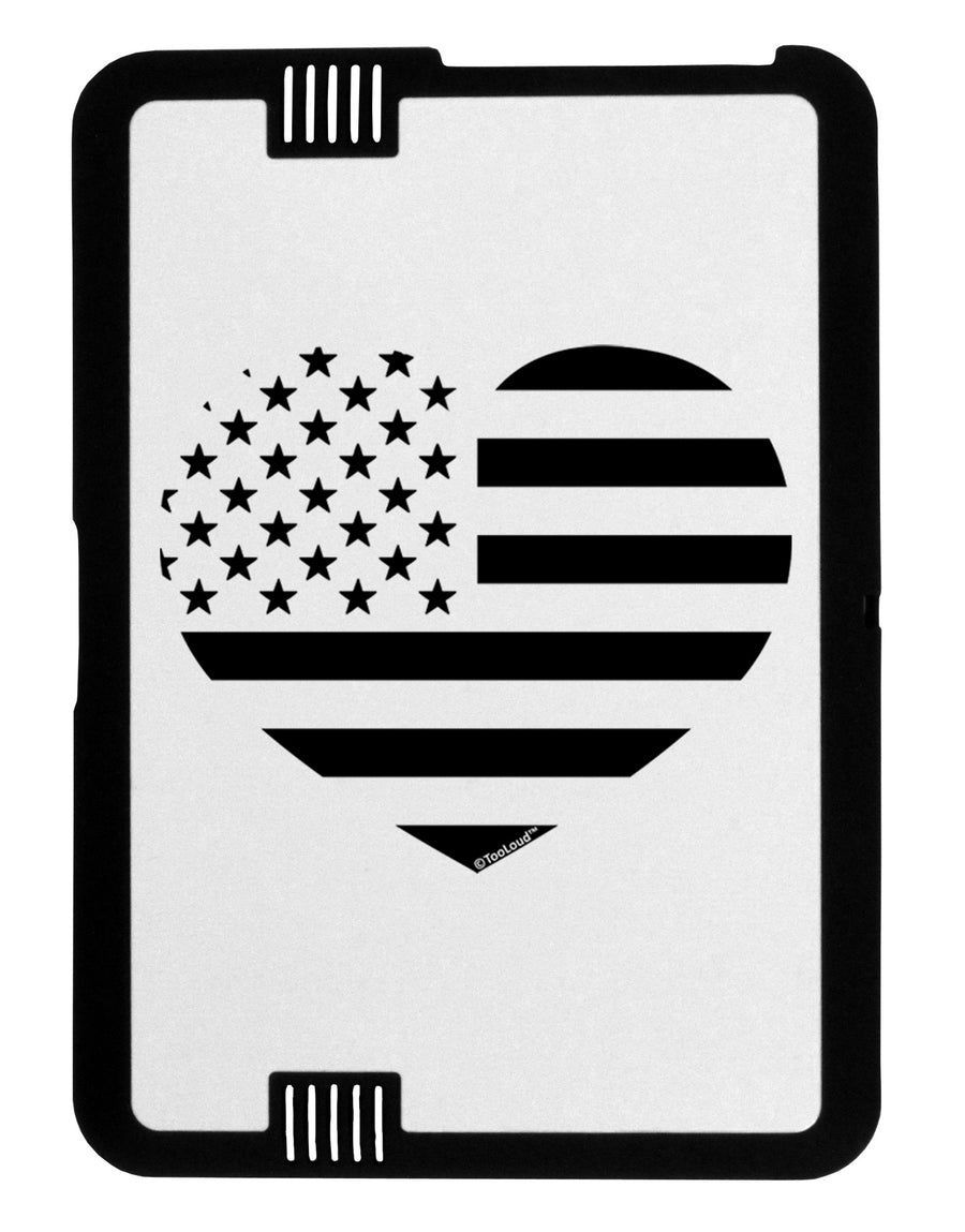 American Flag Heart Design - Stamp Style Black Jazz Kindle Fire HD Cover by TooLoud-TooLoud-Black-White-Davson Sales