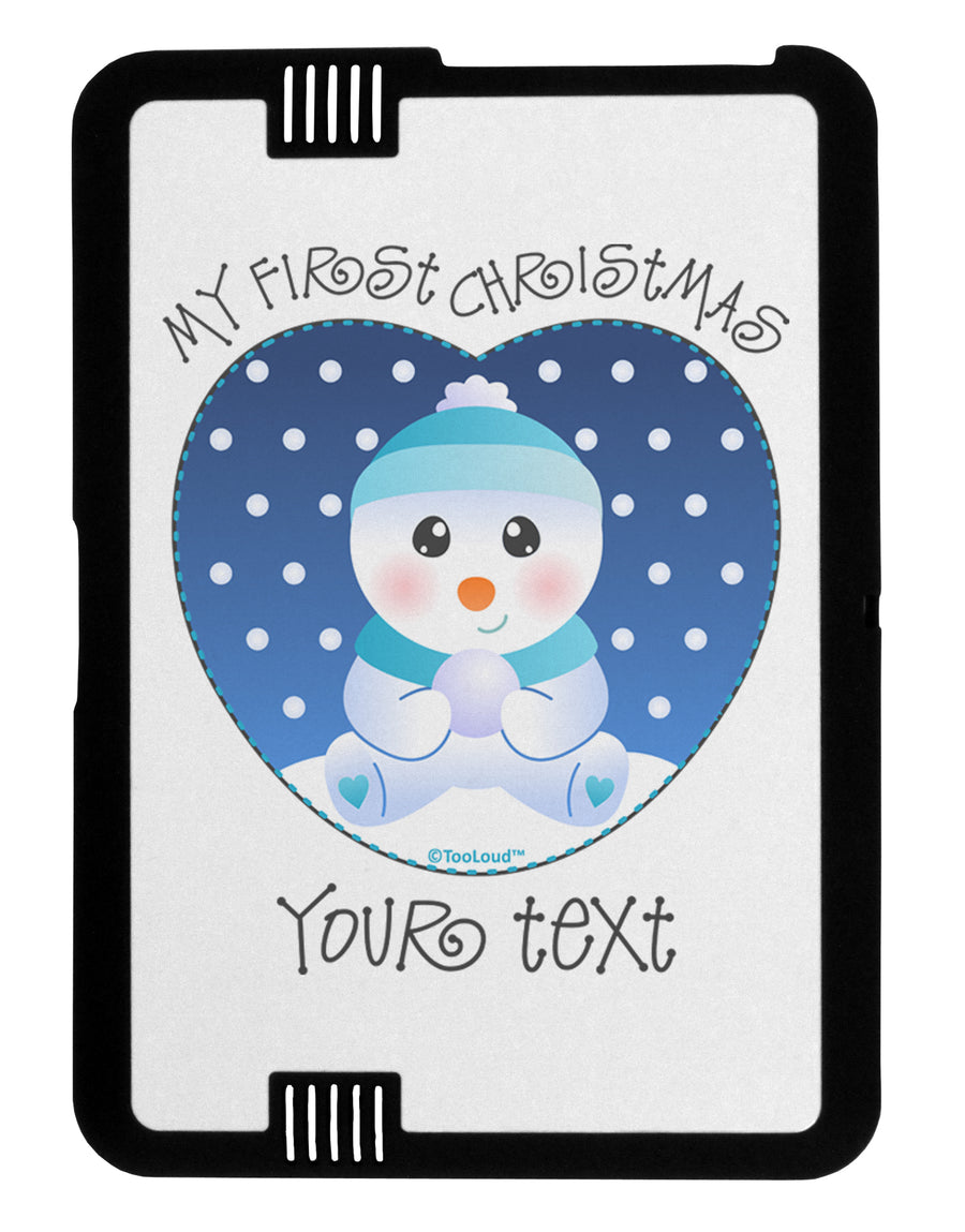 Personalized My First Christmas Snowbaby Blue Black Jazz Kindle Fire HD Cover by TooLoud-TooLoud-Black-White-Davson Sales