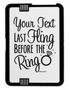 Personalized Bachelorette Party - Last Fling Before the Ring Black Jazz Kindle Fire HD Cover by TooLoud-TooLoud-Black-White-Davson Sales
