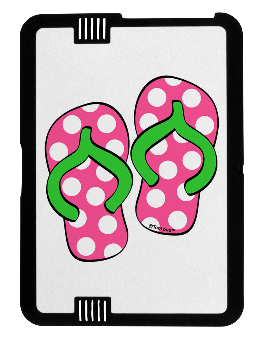 Cute Polka Dot Flip Flops - Pink and Green Black Jazz Kindle Fire HD Cover by TooLoud-TooLoud-Black-White-Davson Sales