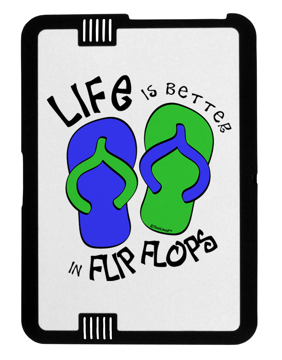 Life is Better in Flip Flops - Blue and Green Black Jazz Kindle Fire HD Cover by TooLoud-TooLoud-Black-White-Davson Sales