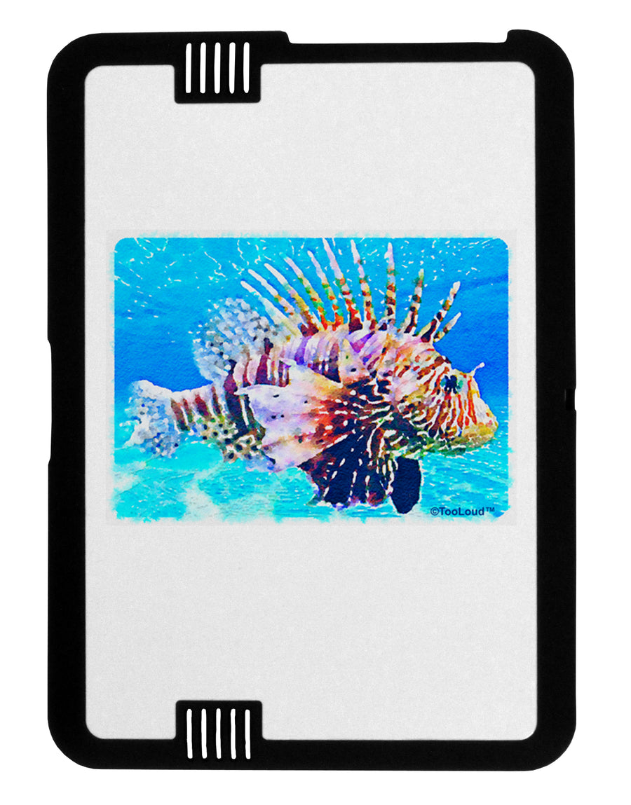Lionfish in Watercolor Black Jazz Kindle Fire HD Cover by TooLoud-TooLoud-Black-White-Davson Sales