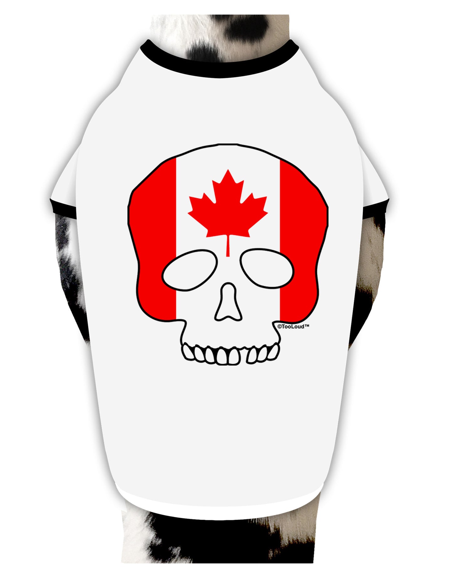 Skull Flag Canada Dog Shirt-Dog Shirt-TooLoud-White-with-Black-Small-Davson Sales