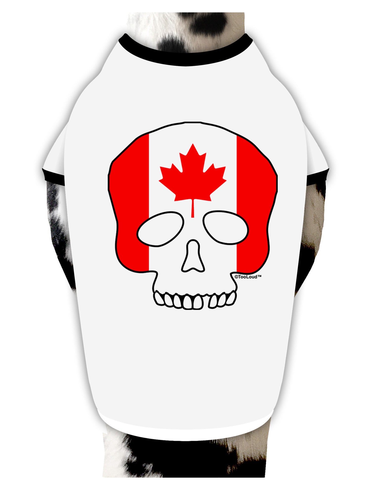 Skull Flag Canada Dog Shirt-Dog Shirt-TooLoud-White-with-Black-Small-Davson Sales