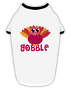 Cute Gobble Turkey Pink Stylish Cotton Dog Shirt-Dog Shirt-TooLoud-White-with-Black-Small-Davson Sales