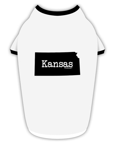 Kansas - United States Shape Stylish Cotton Dog Shirt by TooLoud-Dog Shirt-TooLoud-White-with-Black-Small-Davson Sales