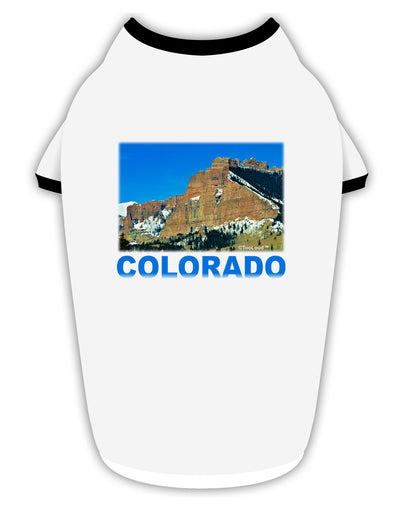 Colorado Snowy Mountains Text Stylish Cotton Dog Shirt-Dog Shirt-TooLoud-White-with-Black-Small-Davson Sales