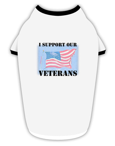 Support Our Veterans Stylish Cotton Dog Shirt-Dog Shirt-TooLoud-White-with-Black-Small-Davson Sales