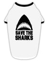 Save The Sharks Stylish Cotton Dog Shirt-Dog Shirt-TooLoud-White-with-Black-Small-Davson Sales