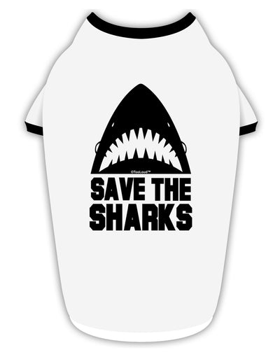 Save The Sharks Stylish Cotton Dog Shirt-Dog Shirt-TooLoud-White-with-Black-Small-Davson Sales