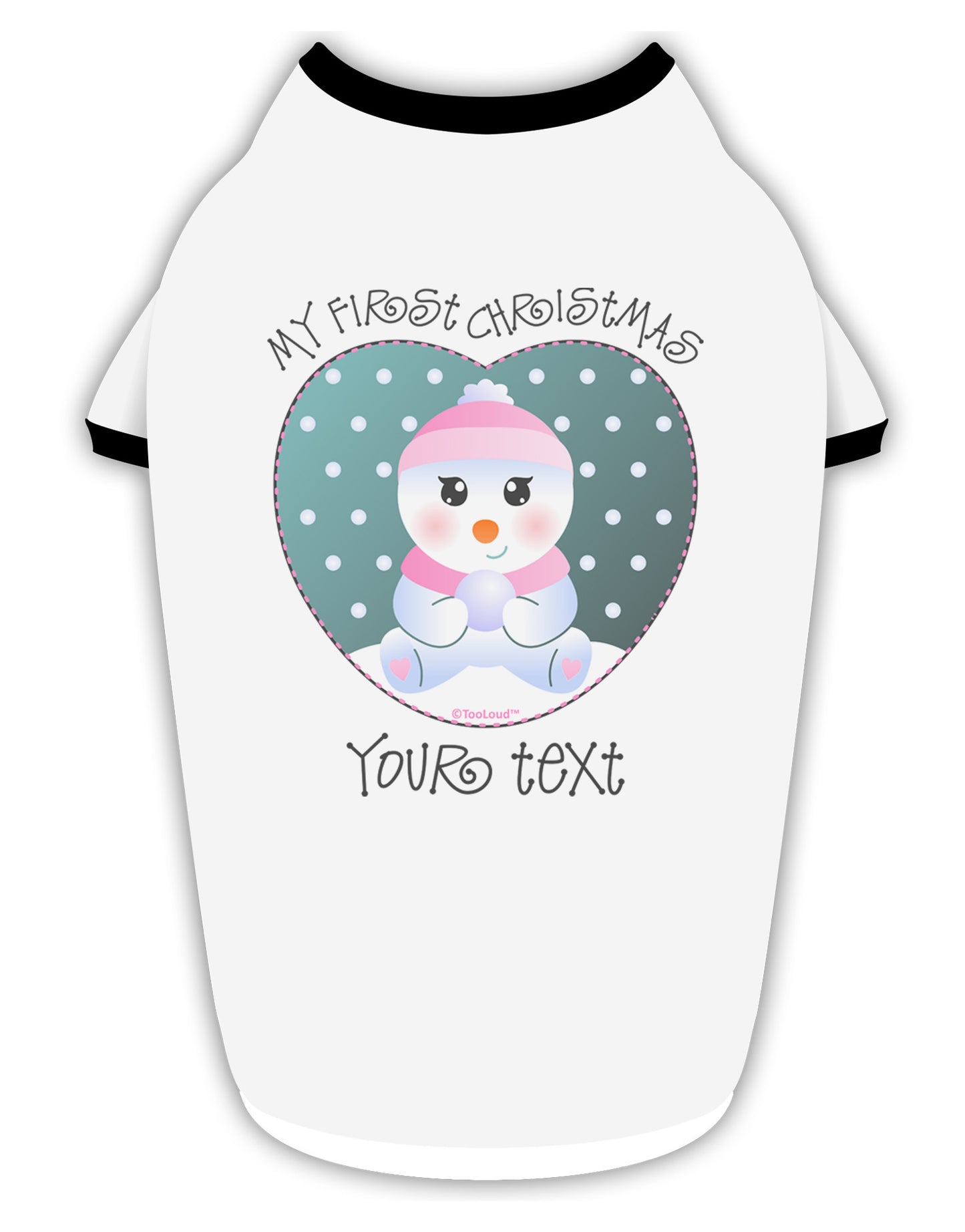 Personalized My First Christmas Snowbaby Girl Stylish Cotton Dog Shirt-Dog Shirt-TooLoud-White-with-Black-Small-Davson Sales
