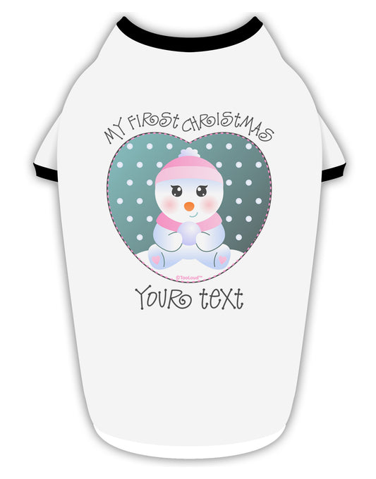 Personalized My First Christmas Snowbaby Girl Stylish Cotton Dog Shirt-Dog Shirt-TooLoud-White-with-Black-Small-Davson Sales
