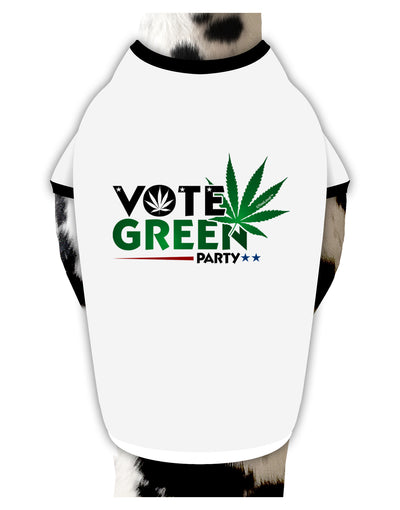 TooLoud Vote Green Party - Marijuana Stylish Cotton Dog Shirt-Dog Shirt-TooLoud-White-with-Black-Small-Davson Sales