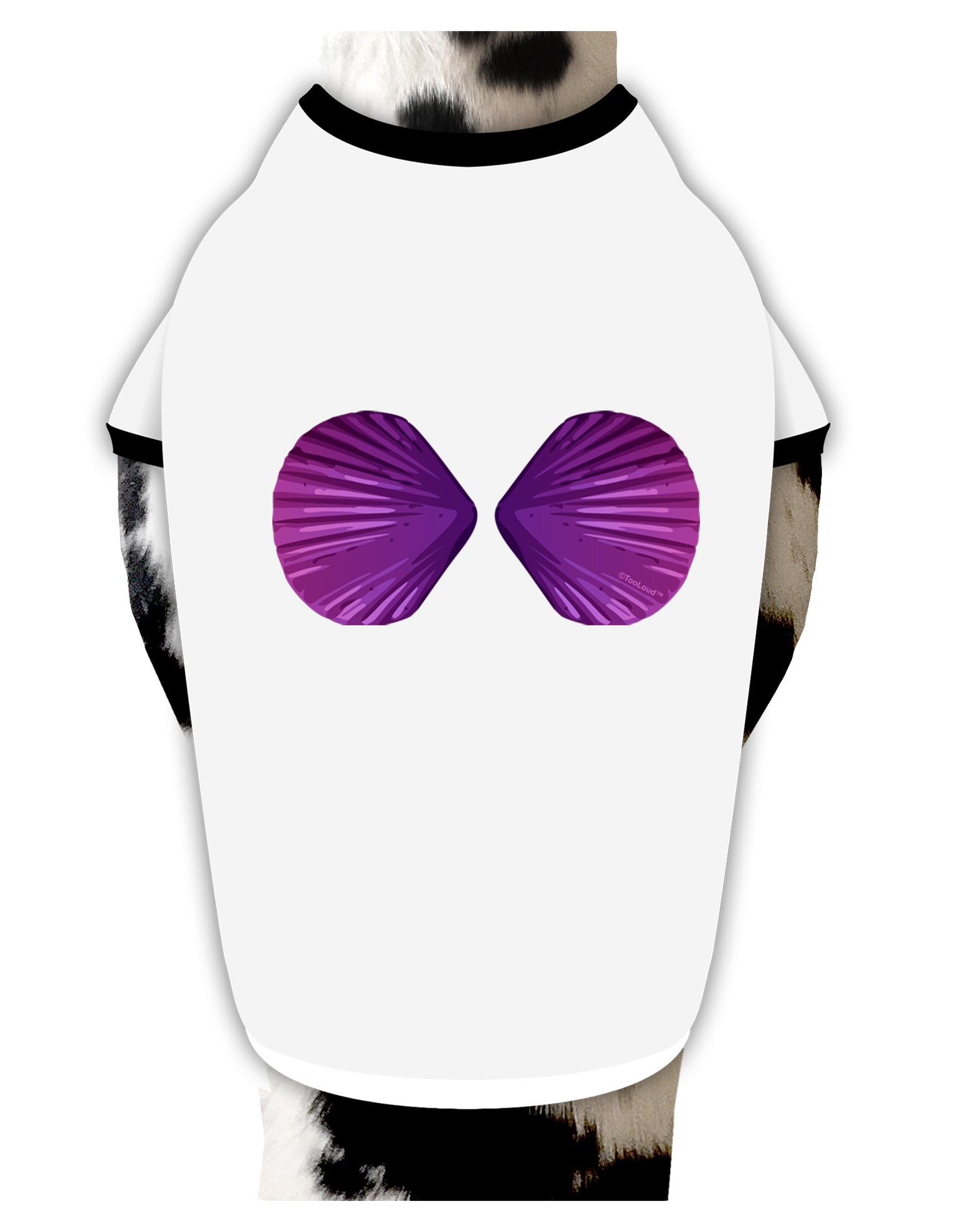 Mermaid Shell Bra Purple Dog Shirt by TooLoud-Dog Shirt-TooLoud-White-with-Black-Small-Davson Sales