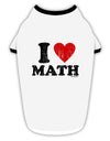 I Heart Math Distressed Stylish Cotton Dog Shirt by TooLoud-Dog Shirt-TooLoud-White-with-Black-Small-Davson Sales