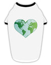 World Globe Heart Stylish Cotton Dog Shirt-Dog Shirt-TooLoud-White-with-Black-Small-Davson Sales