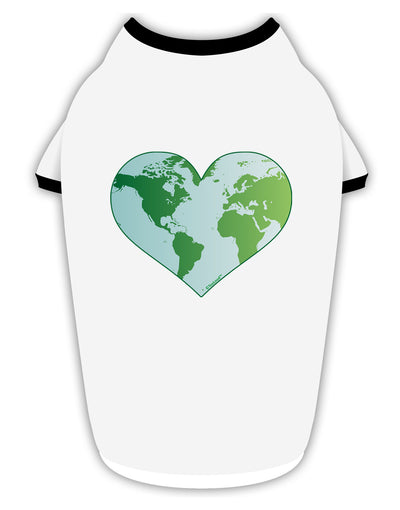 World Globe Heart Stylish Cotton Dog Shirt-Dog Shirt-TooLoud-White-with-Black-Small-Davson Sales