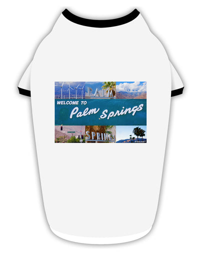 TooLoud Welcome to Palm Springs Collage Stylish Cotton Dog Shirt-Dog Shirt-TooLoud-White-with-Black-Small-Davson Sales