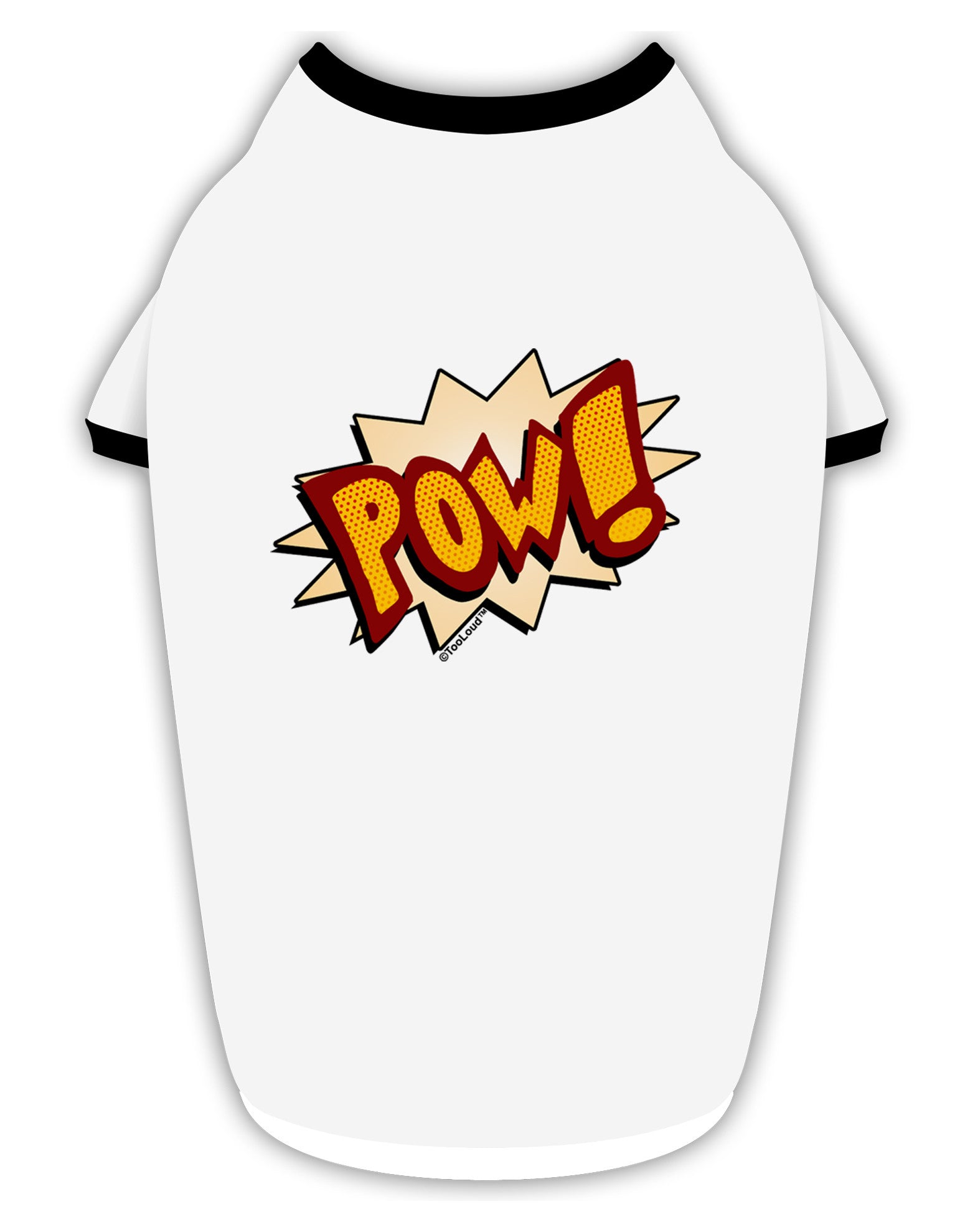 Onomatopoeia POW Stylish Cotton Dog Shirt-Dog Shirt-TooLoud-White-with-Black-Small-Davson Sales