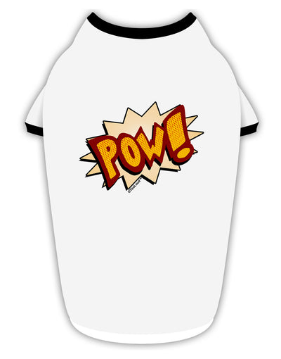 Onomatopoeia POW Stylish Cotton Dog Shirt-Dog Shirt-TooLoud-White-with-Black-Small-Davson Sales