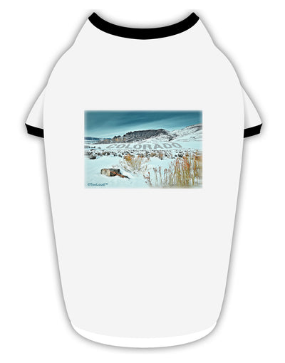 CO Snow Scene Text Stylish Cotton Dog Shirt-Dog Shirt-TooLoud-White-with-Black-Small-Davson Sales