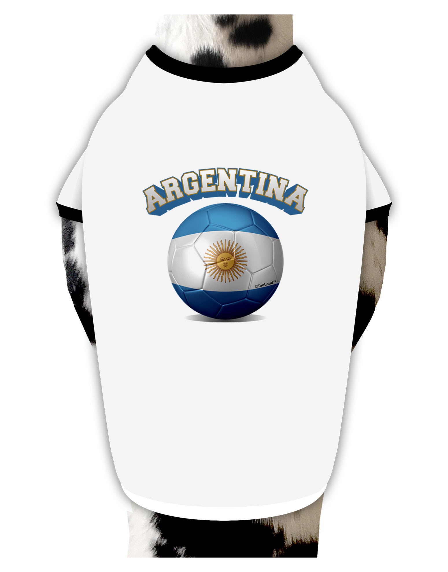 Soccer Ball Flag - Argentina Dog Shirt-Dog Shirt-TooLoud-White-with-Black-Small-Davson Sales