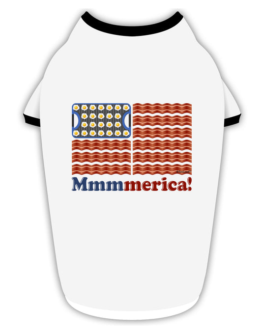 American Breakfast Flag - Bacon and Eggs - Mmmmerica Stylish Cotton Dog Shirt-Dog Shirt-TooLoud-White-with-Black-Small-Davson Sales
