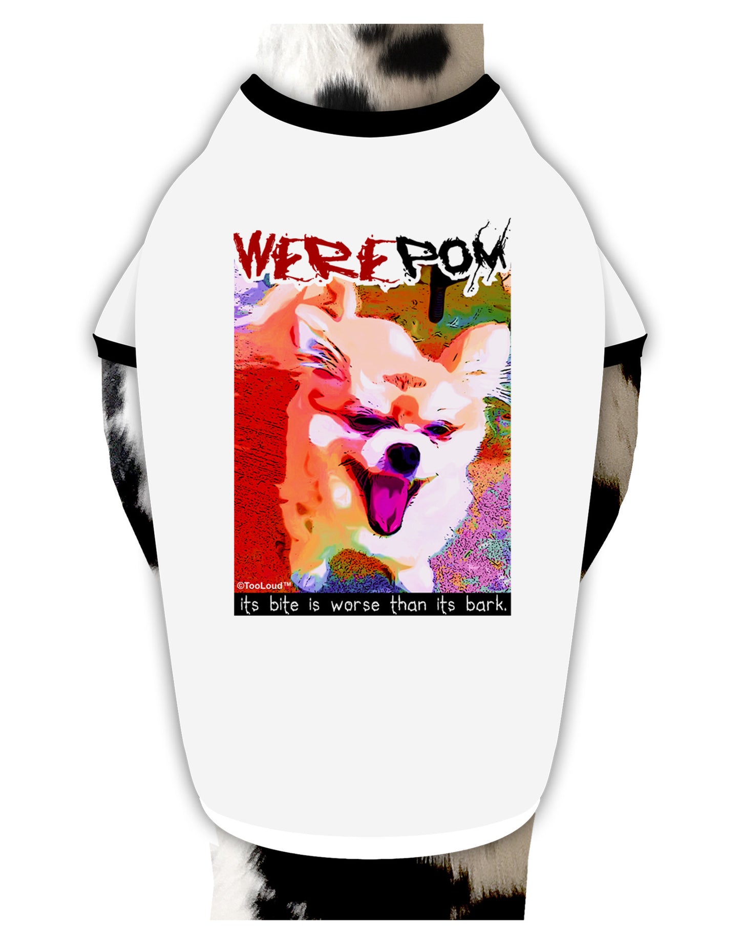 TooLoud WerePom - Werewolf Pomeranian Dog Shirt-Dog Shirt-TooLoud-White-with-Black-Small-Davson Sales