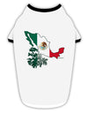 Mexican Roots - Mexico Outline Mexican Flag Stylish Cotton Dog Shirt by TooLoud-Dog Shirt-TooLoud-White-with-Black-Small-Davson Sales