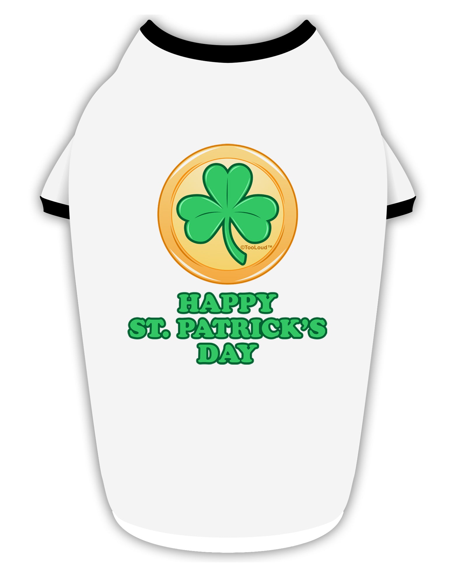 Shamrock Button - St Patrick's Day Stylish Cotton Dog Shirt by TooLoud-Dog Shirt-TooLoud-White-with-Black-Small-Davson Sales