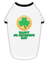Shamrock Button - St Patrick's Day Stylish Cotton Dog Shirt by TooLoud-Dog Shirt-TooLoud-White-with-Black-Small-Davson Sales
