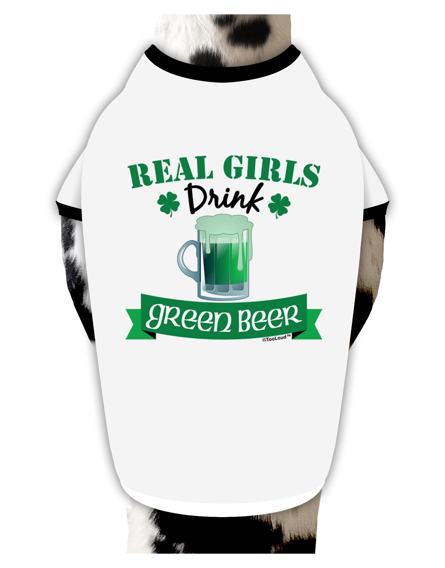 Real Girls Drink Green Beer Dog Shirt-Dog Shirt-TooLoud-White-with-Black-Small-Davson Sales