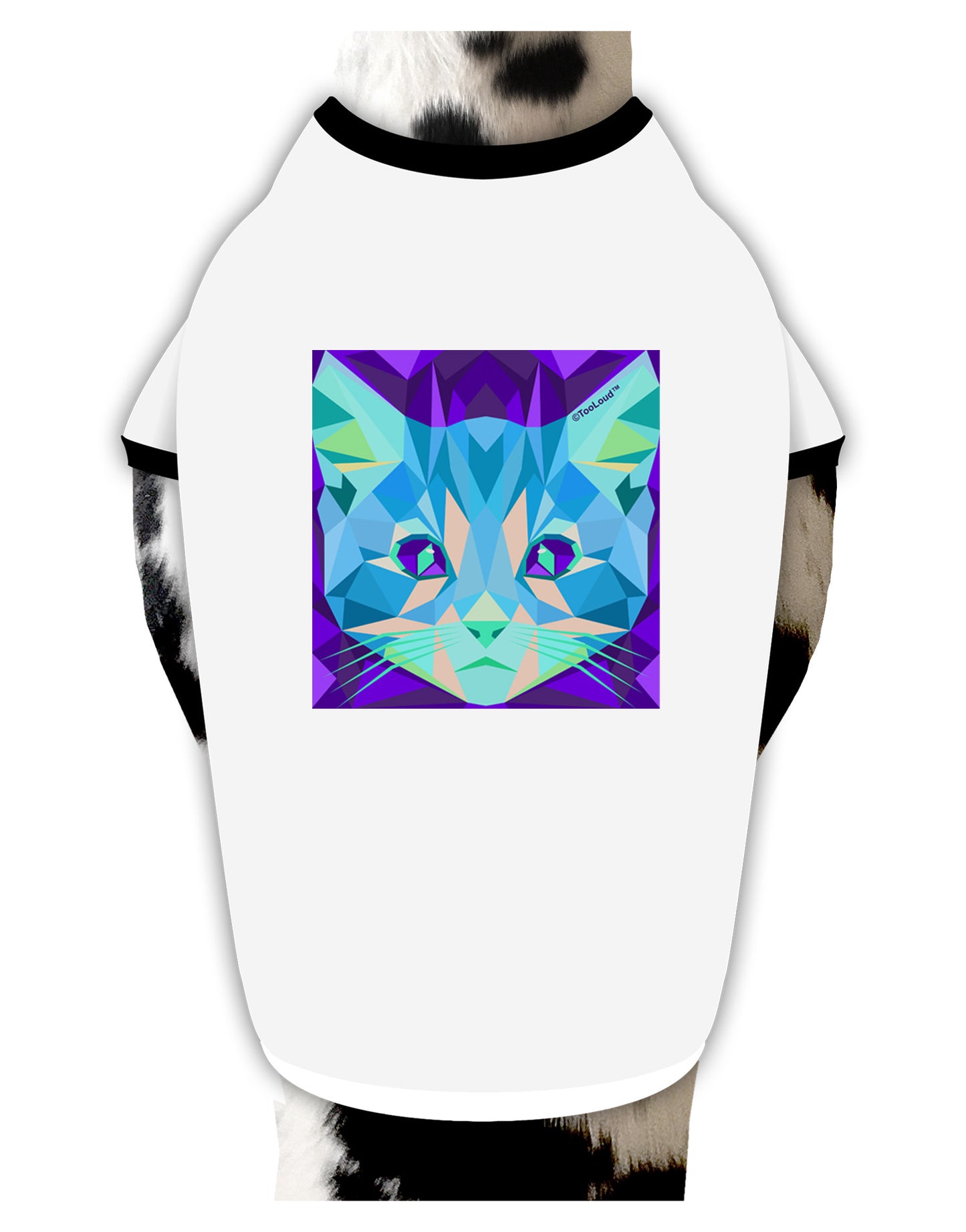 Geometric Kitty Inverted Dog Shirt-Dog Shirt-TooLoud-White-with-Black-Small-Davson Sales