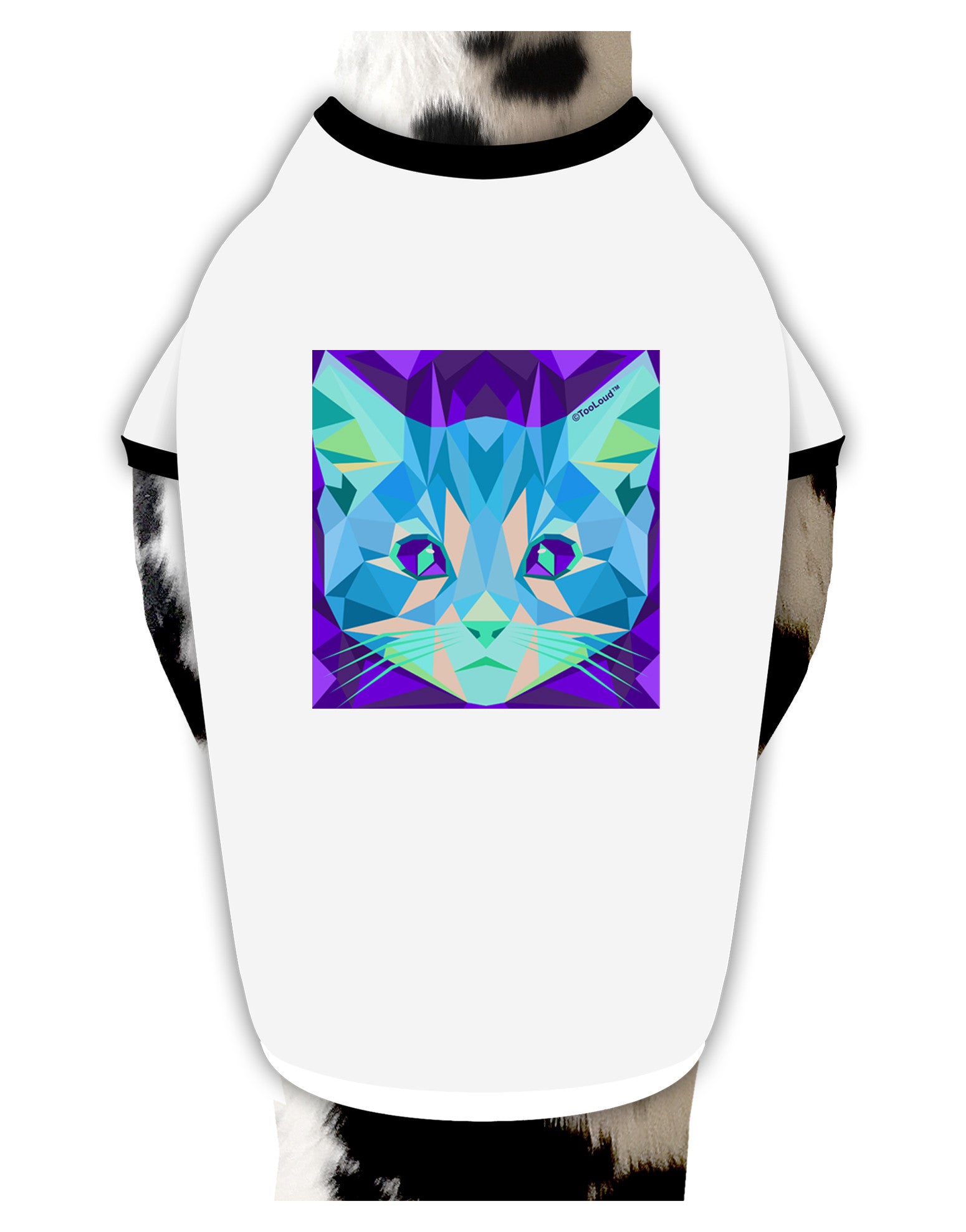 Geometric Kitty Inverted Dog Shirt-Dog Shirt-TooLoud-White-with-Black-Small-Davson Sales