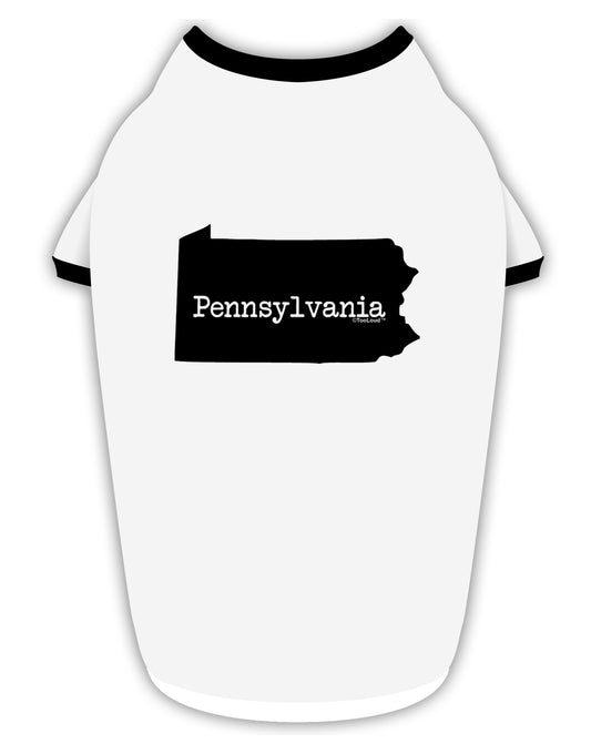 Pennsylvania - United States Shape Stylish Cotton Dog Shirt by TooLoud-Dog Shirt-TooLoud-White-with-Black-Small-Davson Sales
